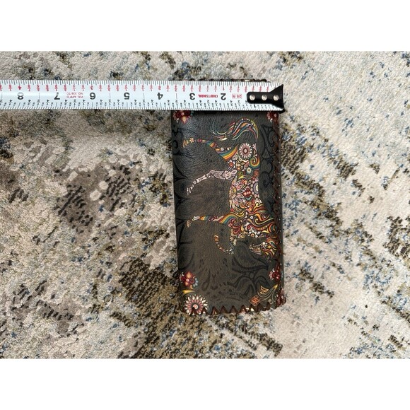 hand stitched vegan leather Harmony Wallet mosaic Dark Horse LNC BOHO - Picture 2 of 6